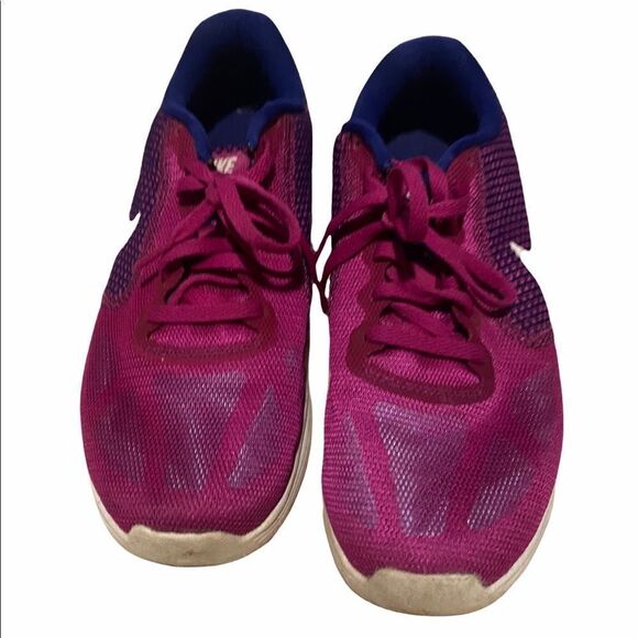 Nike Shoes Womens 8 Purple Blue Revolution 3 Running Training Sneakers - Picture 1 of 11